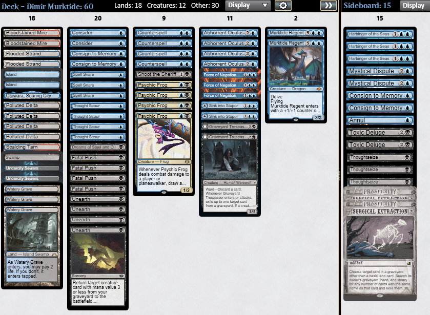 WrzoBuMTGO's tweet image. #hardTesting with #teamKCT discovered this deck was the best choice for modern challenge as every single player in top 4 was running this archetype - myself included. (@Xerk_MTGO, @BigBossAardos )