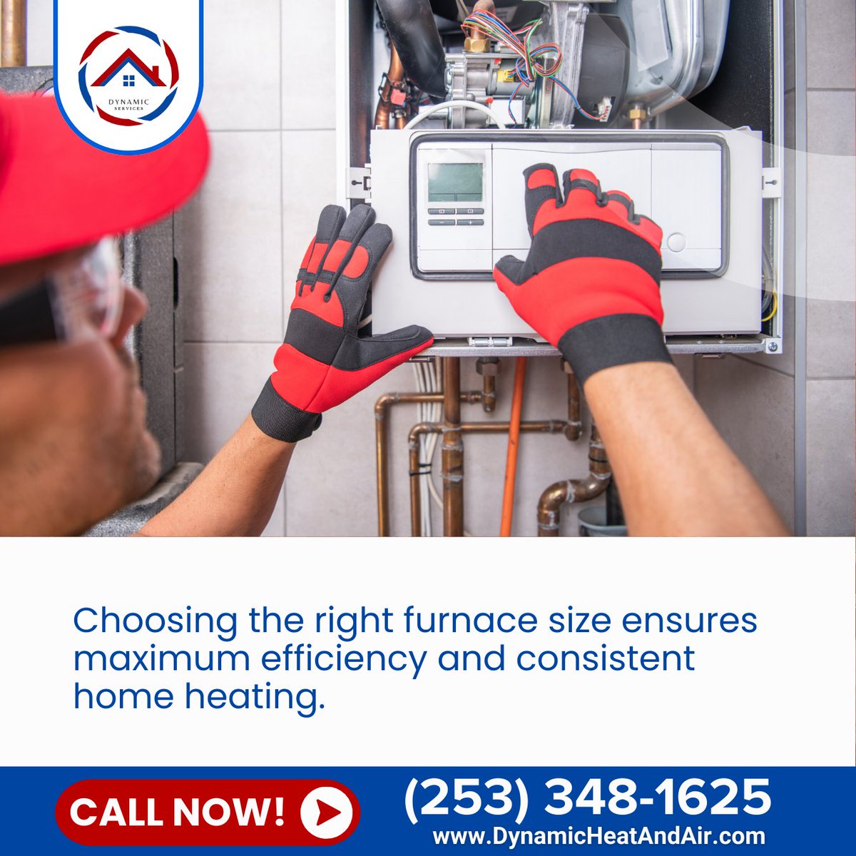 Welovedynamic's tweet photo. What size furnace does your home need? Choosing the right size is crucial for efficiency and comfort. Dynamic Services specializes in furnace installation Tacoma WA, ensuring a perfect fit for your space and lower energy costs. Call (253) 348-1625. #FurnaceSizing #DynamicServices https://t.co/CBlYSwZemT