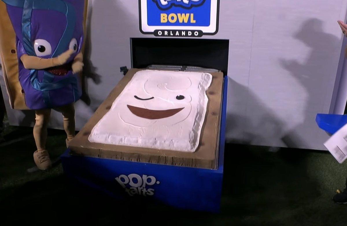 ChrisVannini's tweet photo. The college football tradition of killing and eating the mascot has finished. 

Frosted Cinnamon Roll, we thank you for your sacrifice to the gods. https://t.co/MMNBWndXNW