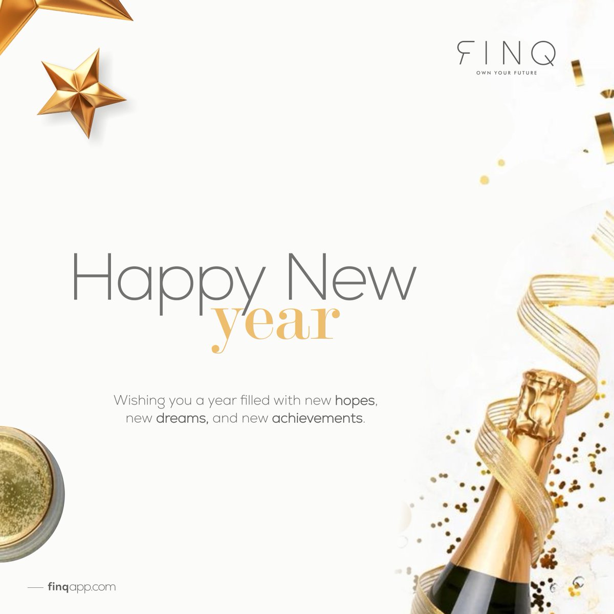 FinqTech's tweet image. New Year, fresh goals for 2025! 🎇 Let FINQ guide your journey to financial success. 🌟💸 #HappyNewYear #FINQ2025