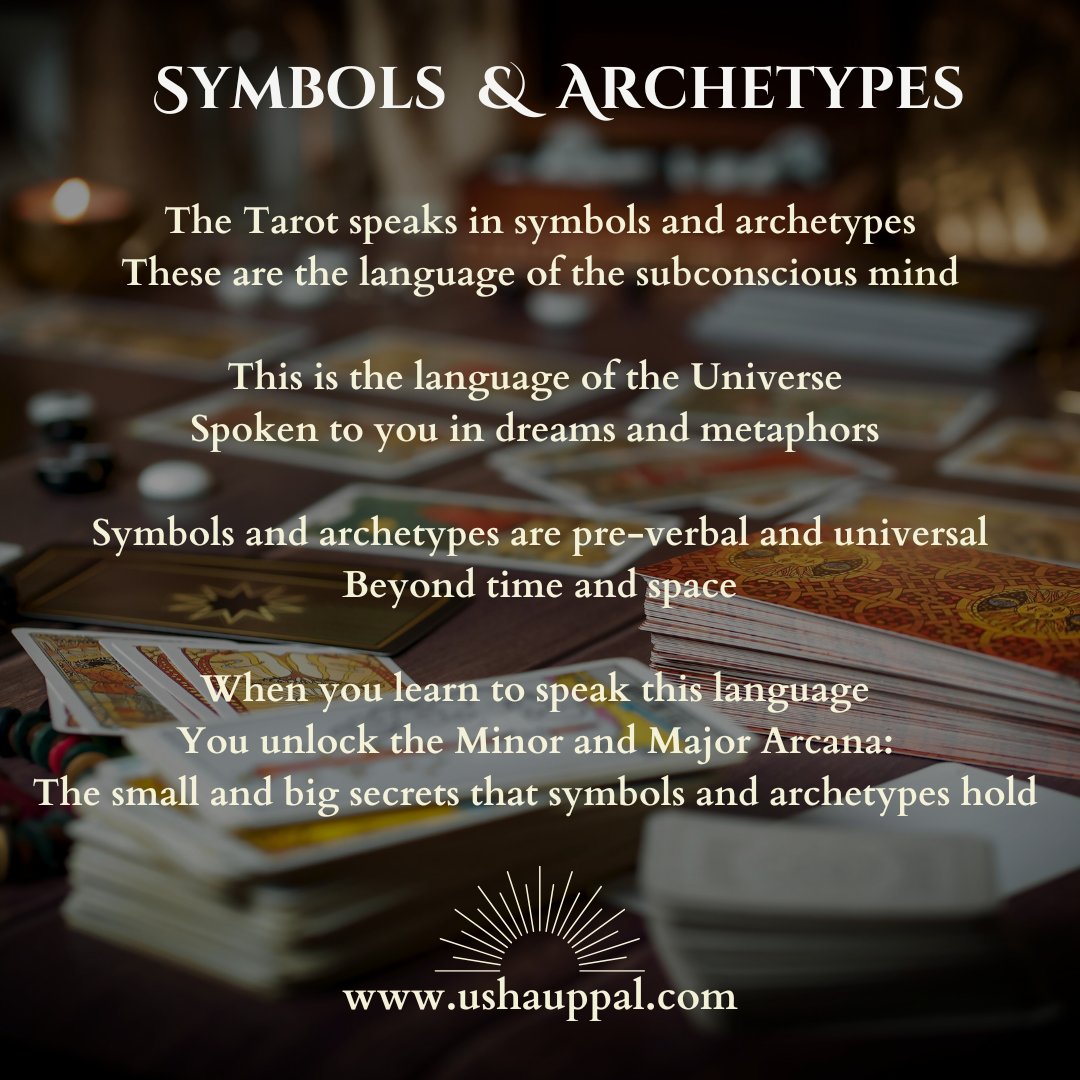 UshaUppal's tweet photo. The Tarot is a tool to explore the language of  the subconscious - which directs most of our behaviour. 

It's not about forecasting, it's about receiving the messages that speak to us, just as dreams. 
#tarot #subconscious #majorarcana #minorarcana #unlock https://t.co/u91ws9EGb2
