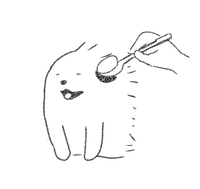 昨日犬が風にたなびいてるケーキのポスト見てかわいいと思って描いたんですけど元ポストを見失いました… 