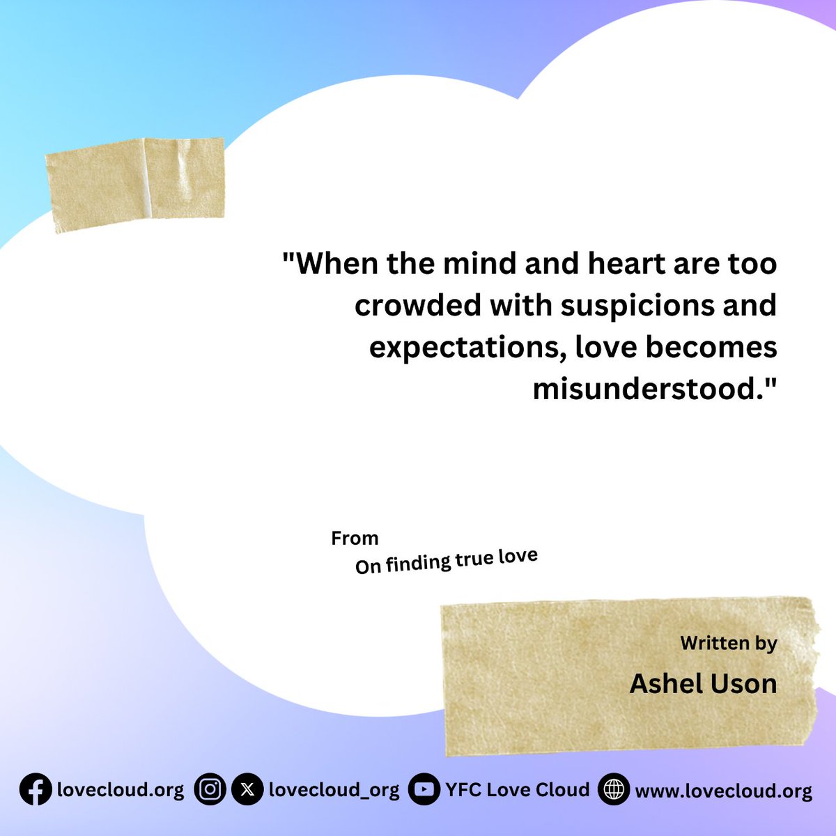 lovecloud_org's tweet photo. Clarity in love requires an emptying of preconceived notions.

from On finding true love written by Ashel Uson

Read it here: https://t.co/LNPciq5Ggw

#LoveCloud #WhereLoveReigns https://t.co/IxKLtbMzIL