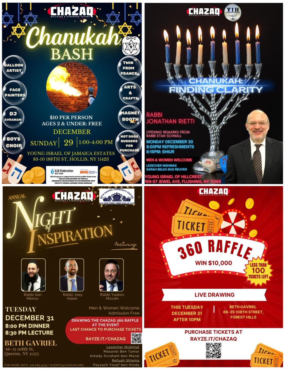 🕎 Chanukah Sameach

Chazaq has many special programs throughout Chanukah.
