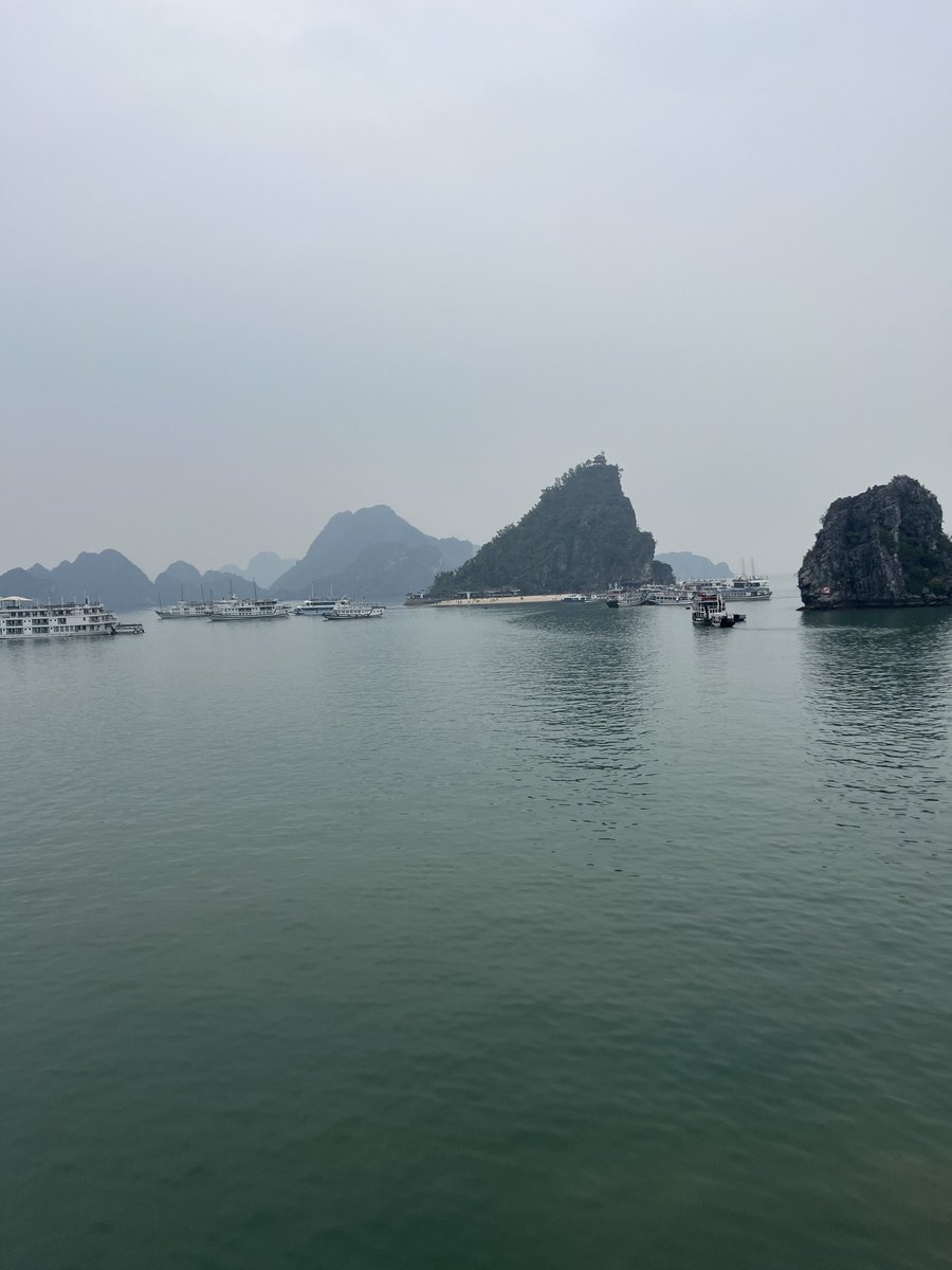 Ha Long Bay in Vietnam still stunning despite overcast day. One of the new 7 wonders of the natural world and named a UNESCO World Heritage site. ⁦<a href="/unescosites/">Unesco Sites</a>⁩  ⁦⁦<a href="/WorldWonders/">WorldWonders</a>⁩