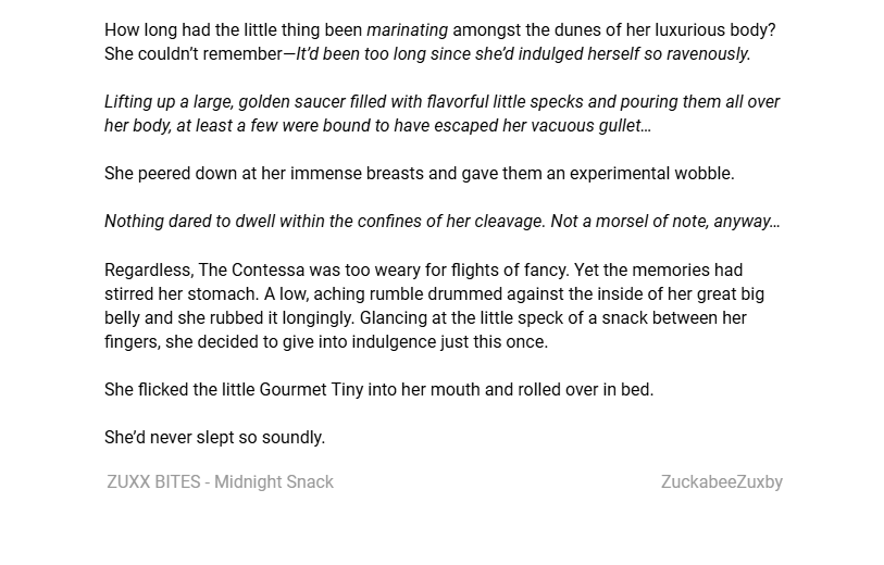 I'm on a Contessa Fooshe kick rn so here's a short that I whipped up after talking with <a href="/BbBmight/">BoTheMighty</a> the other night
#sizetwitter