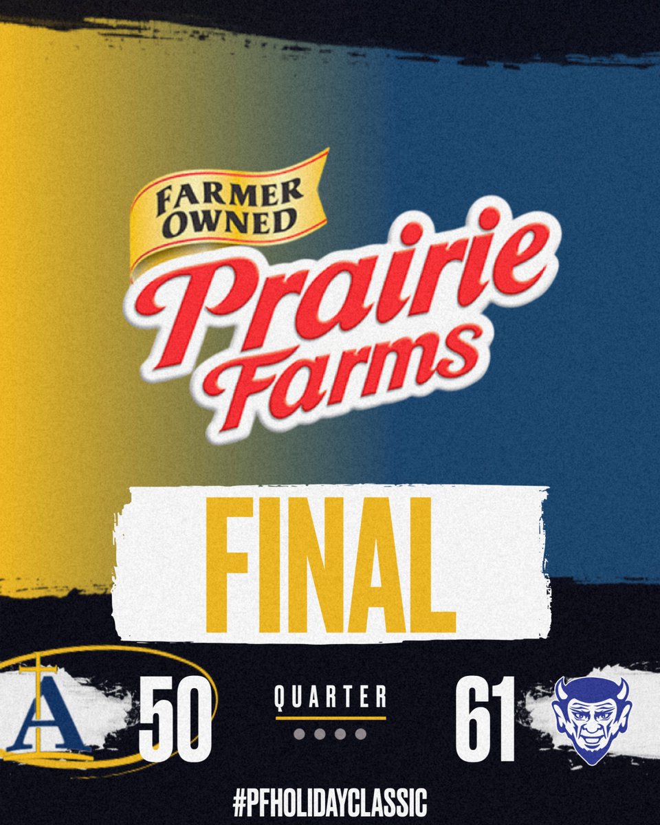 ClassicTorny's tweet photo. Final score of #Game14 61-50 @QHSBASKETBALL moves past @ACHS_Hoops to advance to the #prairiefarmsholidayclassic Championship game tomorrow at 8 pm in the #VergilFletcherGym https://t.co/mDpryIUuU4