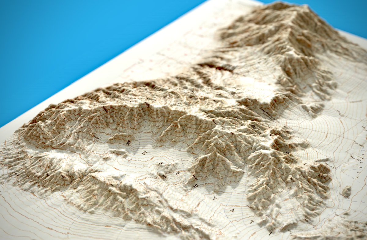 USGS topographic map from southern California #rayshader #QGIS