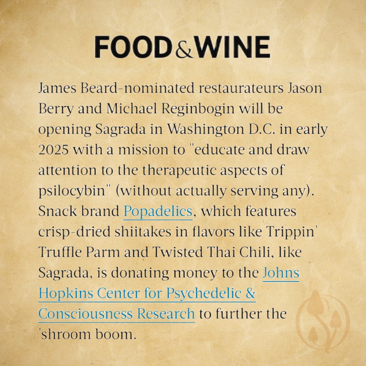 ✨ Experience a Culinary Journey of the Psychedelic Mind ✨

🍄‍🟫 SAGRADA {Restaurant} – Opening January 2025
🍄‍🟫 SAGRADA Mia Sanctuary – Coming 2025
We can’t wait to welcome you into this journey of flavors, stories, and self-discovery.

Your journey awaits!

#psilocybin