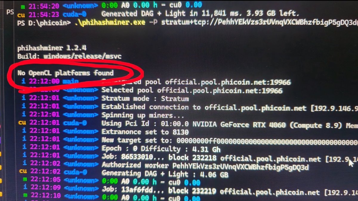Ajesh_ktpm's tweet photo. @PhicoinNet No OpenCL platforms found? https://t.co/q8djOM9wsh
