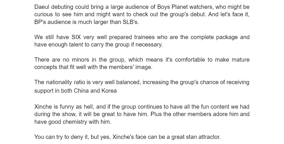 woongkicloud's tweet photo. I'll let yall be mad for a day until you process all the information from the final. But the group isn't ruined because three trainees you don't like debuted, we'll be fine. So I made a list of positive things that this line up can brings us: https://t.co/ndtsblkipS