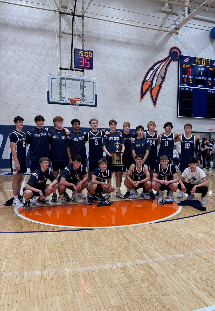 PHTonline's tweet photo. @NewTrierBBB outlasts @greatandgritty 46-41 to take home 5th place! 

@cmk4_ led the team with 19 points

#pht2024 https://t.co/eC6MdHm02K