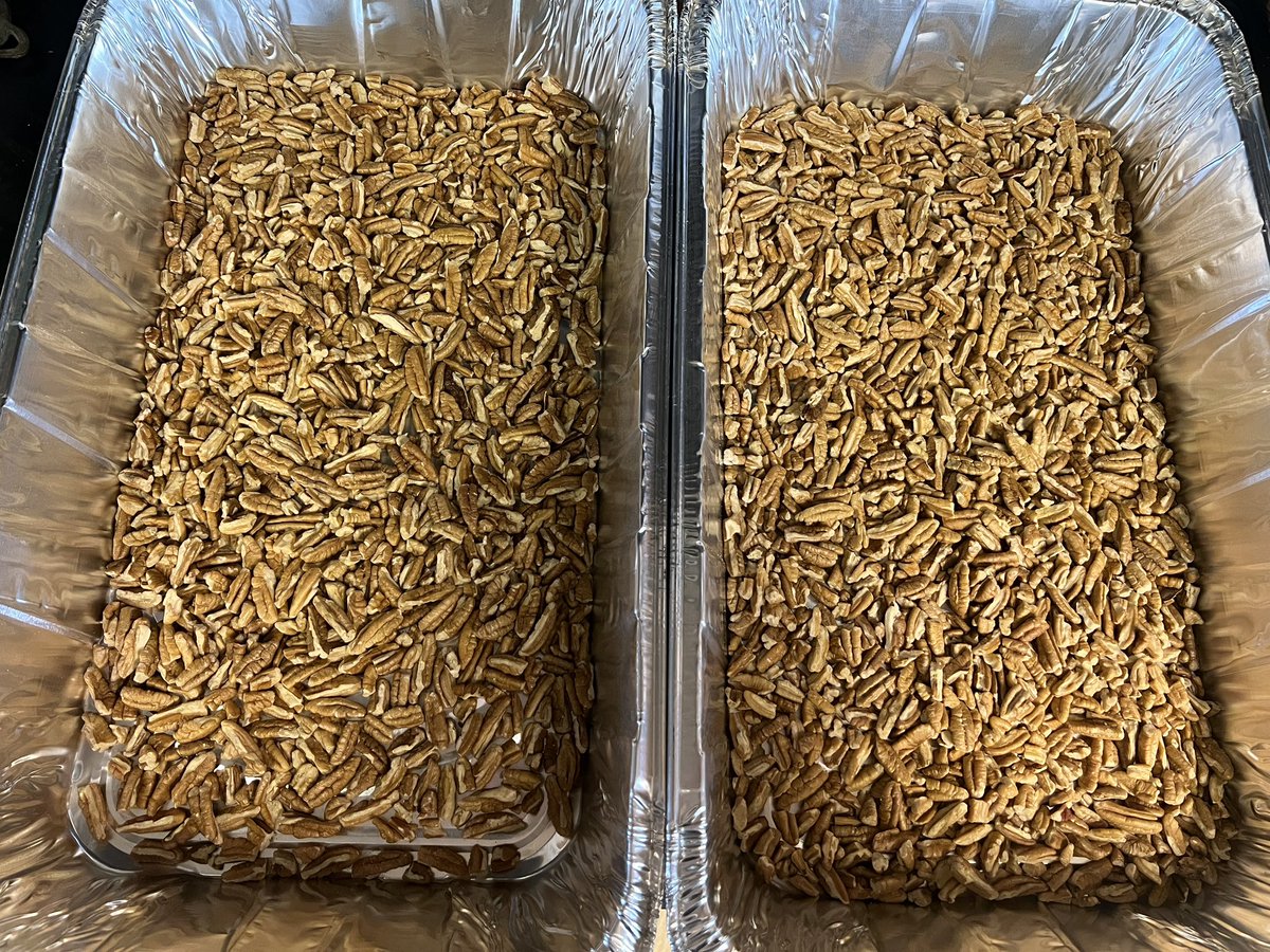 Day 2 of holiday baking 
Candied pecans
