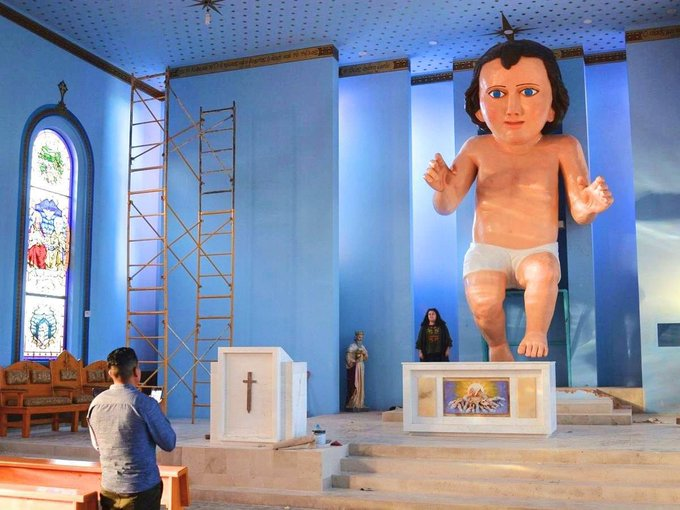 VertigoWarrior's tweet photo. 9. A church built a giant statue of Baby Jesus in Mexico https://t.co/VF7qE9nqDN