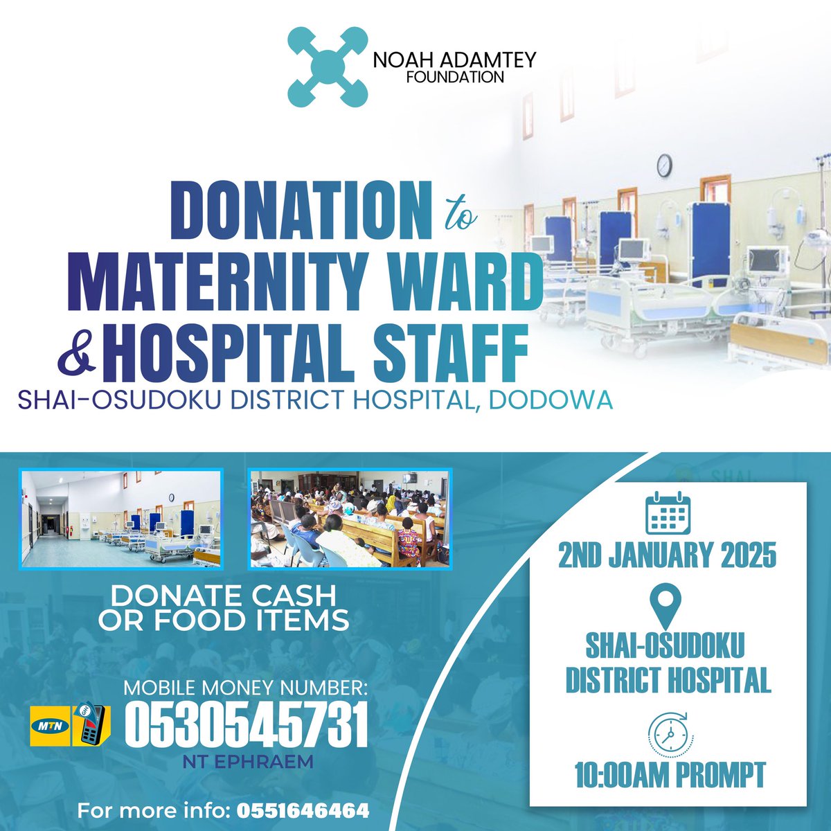 noahadamteyfdn's tweet photo. Getting ready to give back! We're excited to announce an upcoming donation to the Shai-Osudoku District Hospital. Don’t miss out on this opportunity to join us, in cash or kind. https://t.co/QuE5aUV75i
