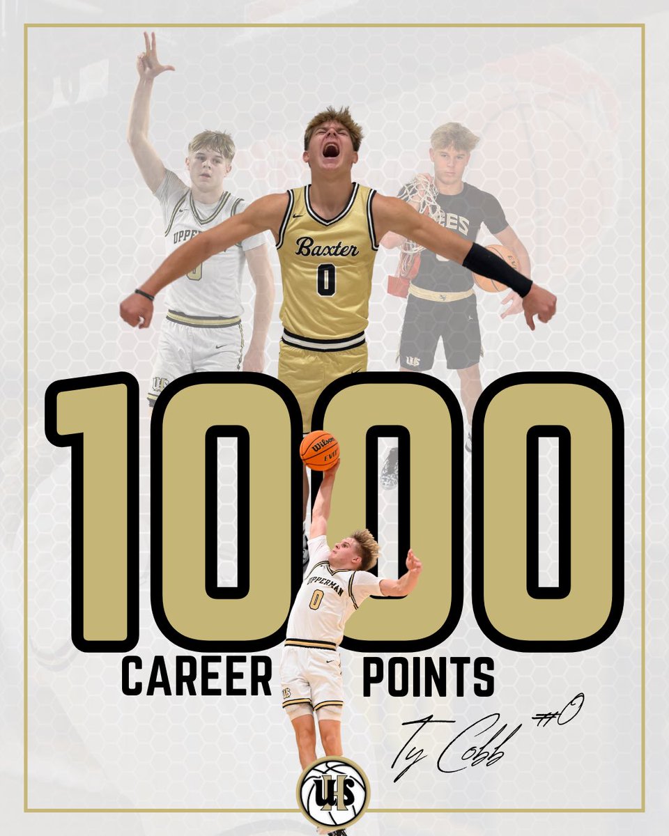 Congratulations to Sophomore Bee Ty Cobb on surpassing 1000 career points! Ty reached the milestone in just 47 games, the fastest in program history. 🔥 #GoldStateOfMind