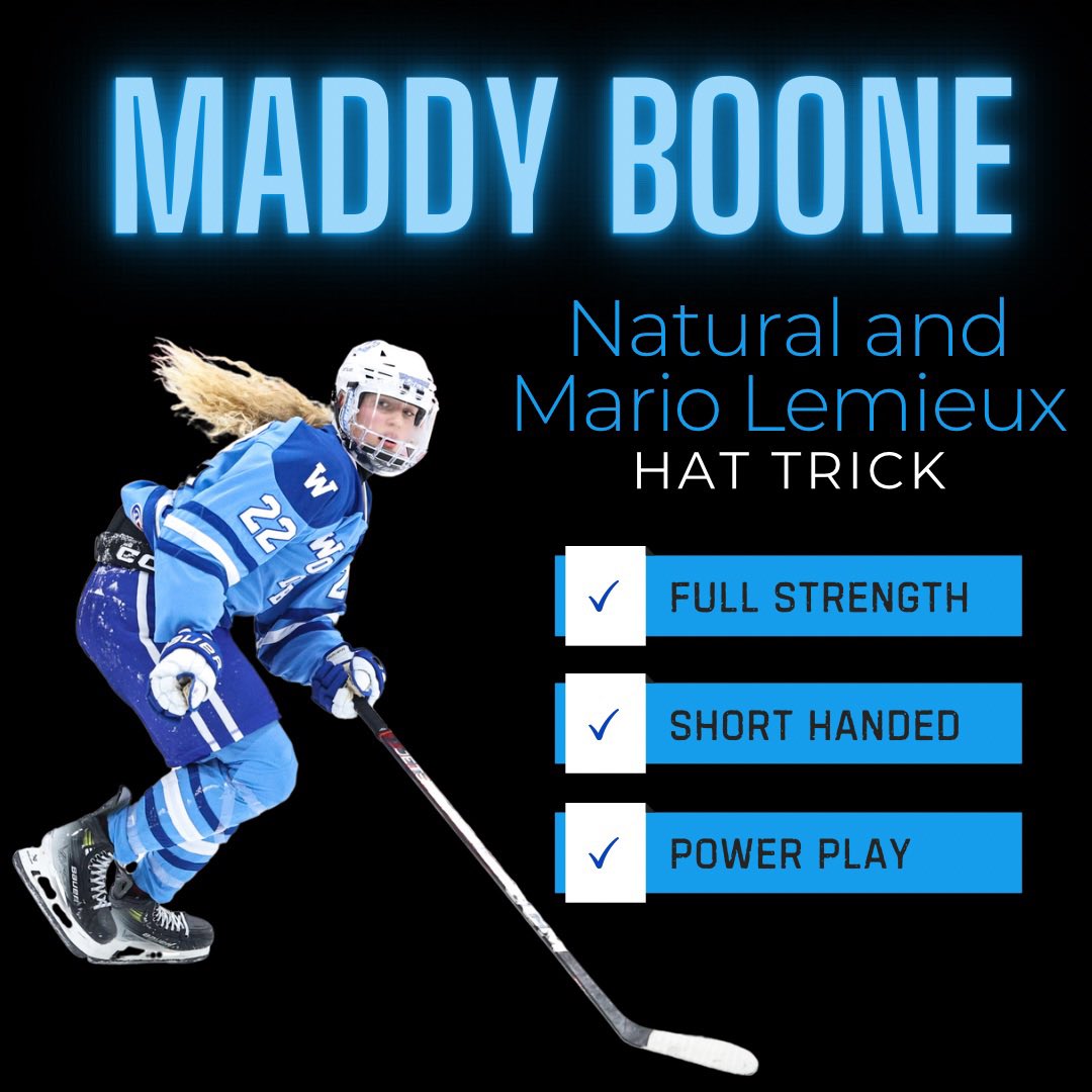 Congrats to our freshman forward Maddy Boone on her hat trick tonight!