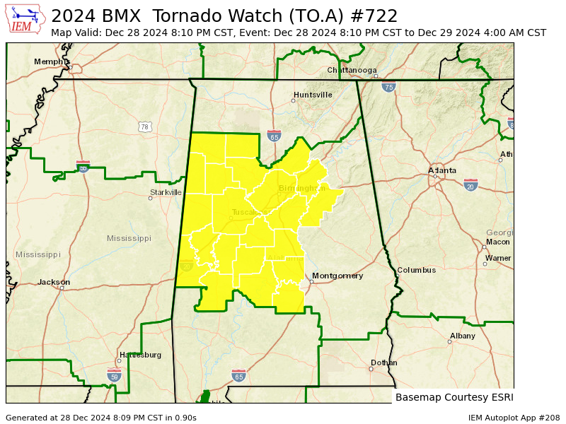 iembot_bmx's tweet photo. BMX issues Tornado Watch for Autauga, Bibb, Blount, Chilton, Dallas, Fayette, Greene, Hale, Jefferson, Lamar, Lowndes, Marengo, Marion, Perry, Pickens, Shelby, St. Clair, Sumter, Talladega, Tuscaloosa, Walker, Winston [AL] till Dec 29, 4:00 AM CST https://t.co/yDwLvbW2wv https://t.co/awLwM09NHv