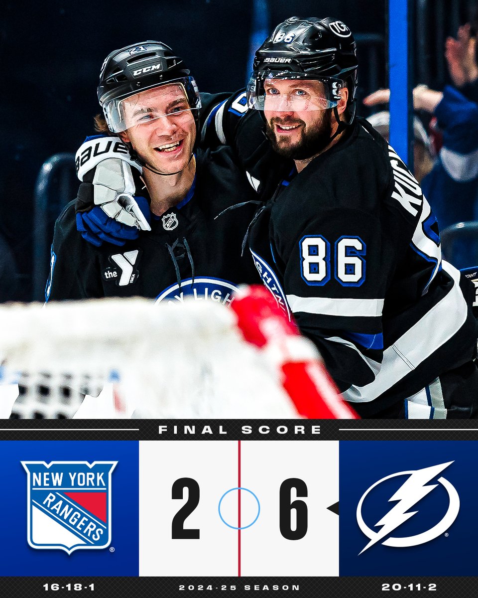 NHL's tweet photo. The @TBLightning win their 20th game of the season! ⚡ https://t.co/K2weknUI9T