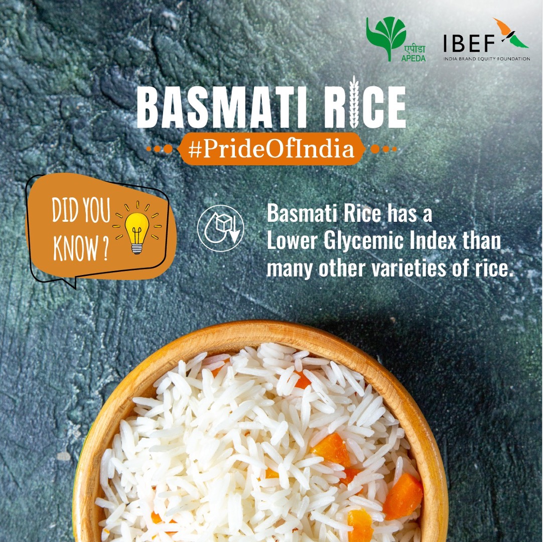 Brands_India's tweet photo. Basmati rice is not only aromatic and flavorful but also low in glycemic index.
@AgriGoI @APEDADOC @DoC_GoI
#BasmatiRice #PrideOfIndia #MinistryOfAgriculture #DepartmentOfCommerce #APEDA #BEDF #BrandIndia #DiscoverIndia https://t.co/8Mwhq9t6zU