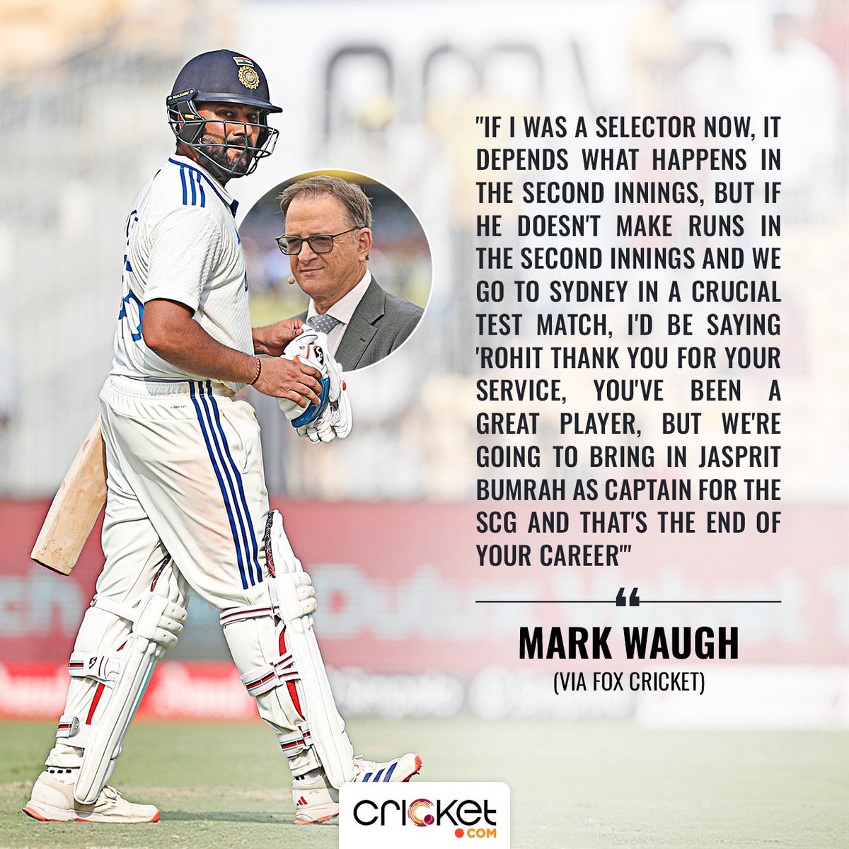 weRcricket's tweet photo. Thoughts? 👀

#AUSvsIND | #TestCricket | #RohitSharma https://t.co/IZC5PhMiN7