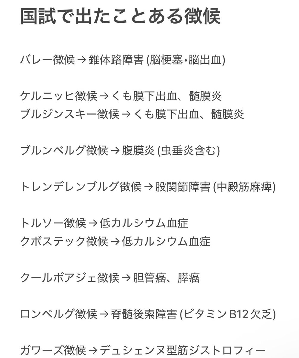 tabaemonnurse's tweet image. 国試で問題や選択肢に出たことある徴候です！

詳しくはこちらをご覧ください💁‍♀️
youtu.be/cKZuyHiPIvc?si…