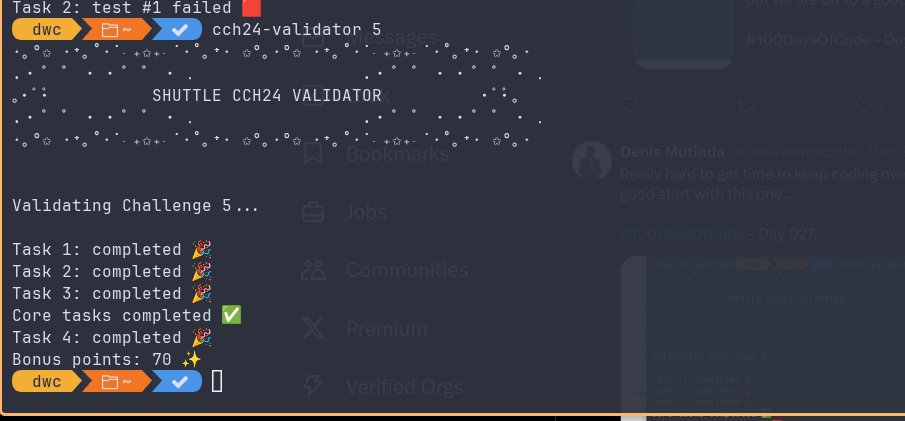 Forgot to update this but I finally got Day 5 out of the way... Now just left with documenting the solution.  

#rust #rustlang 
#100DaysOfCode - Day 028.
#buildinpublic