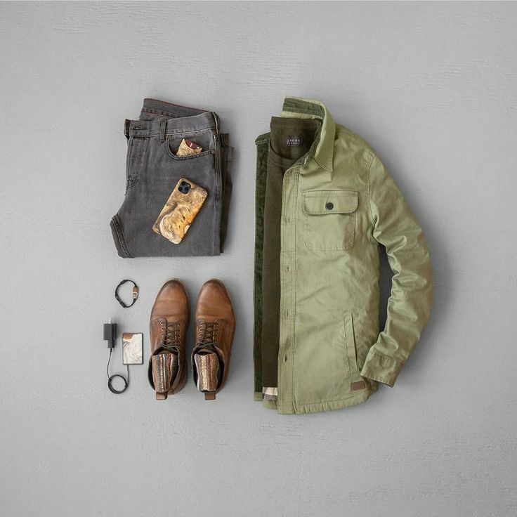 Olive field jacket, washed black jeans, and rugged brown boots, posted on X by @Gentlemanssstyl