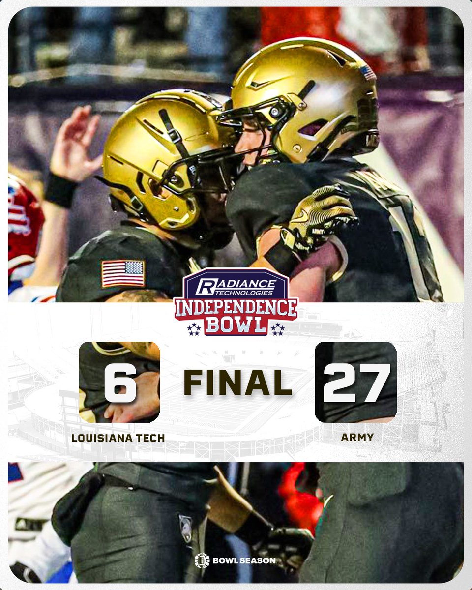 BowlSeason's tweet photo. GO ARMY🏈⚔️ The @IndyBowl CHAMPS🏆
#CollegeFootball #cfb #College #football #Armyfb #GoArmy https://t.co/OMcWJfdFEZ