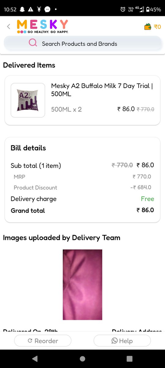 subhash08059061's tweet photo. Mesky A2 buffalo milk not giving me in time and don't give me order no one take the call in customer care to contact us no one will reply in mail https://t.co/8ikZAFZfoe