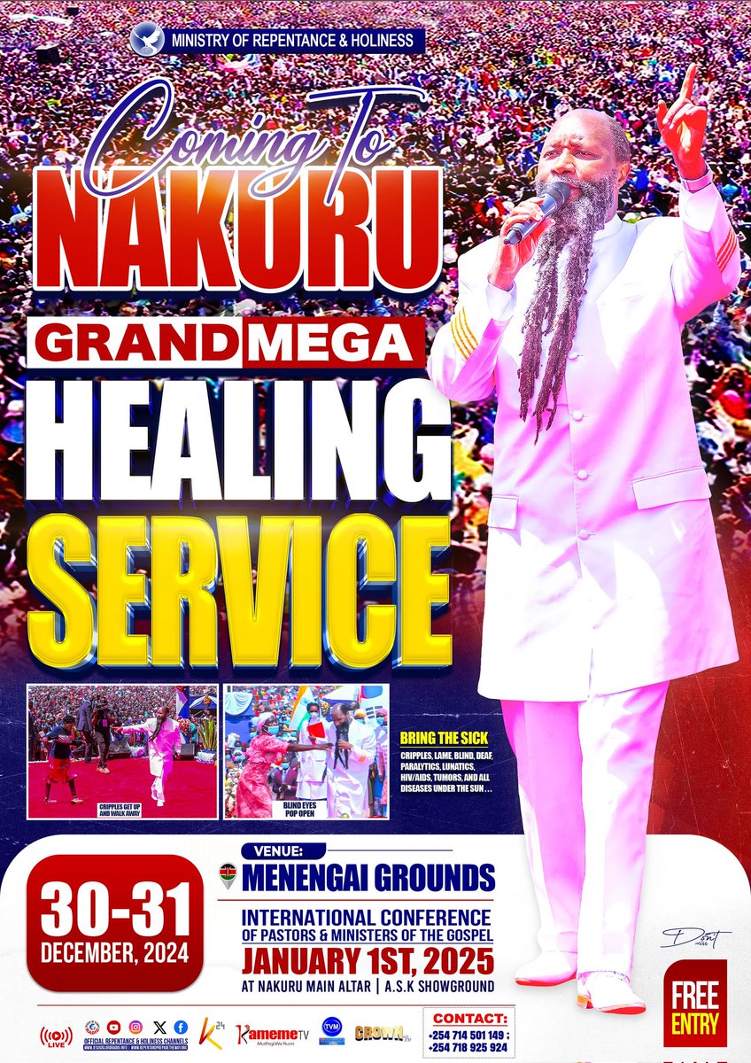 SURE THING: Cripples shall walk,  Blind shall see, the deaf shall hear, the paralytic shall walk, the mute shall speak, cancer shall dry up, lunatics shall be restored &amp; the gospel of the Kingdom shall be preached.

Underline the word SHALL.

#WelcomeToMenengai7