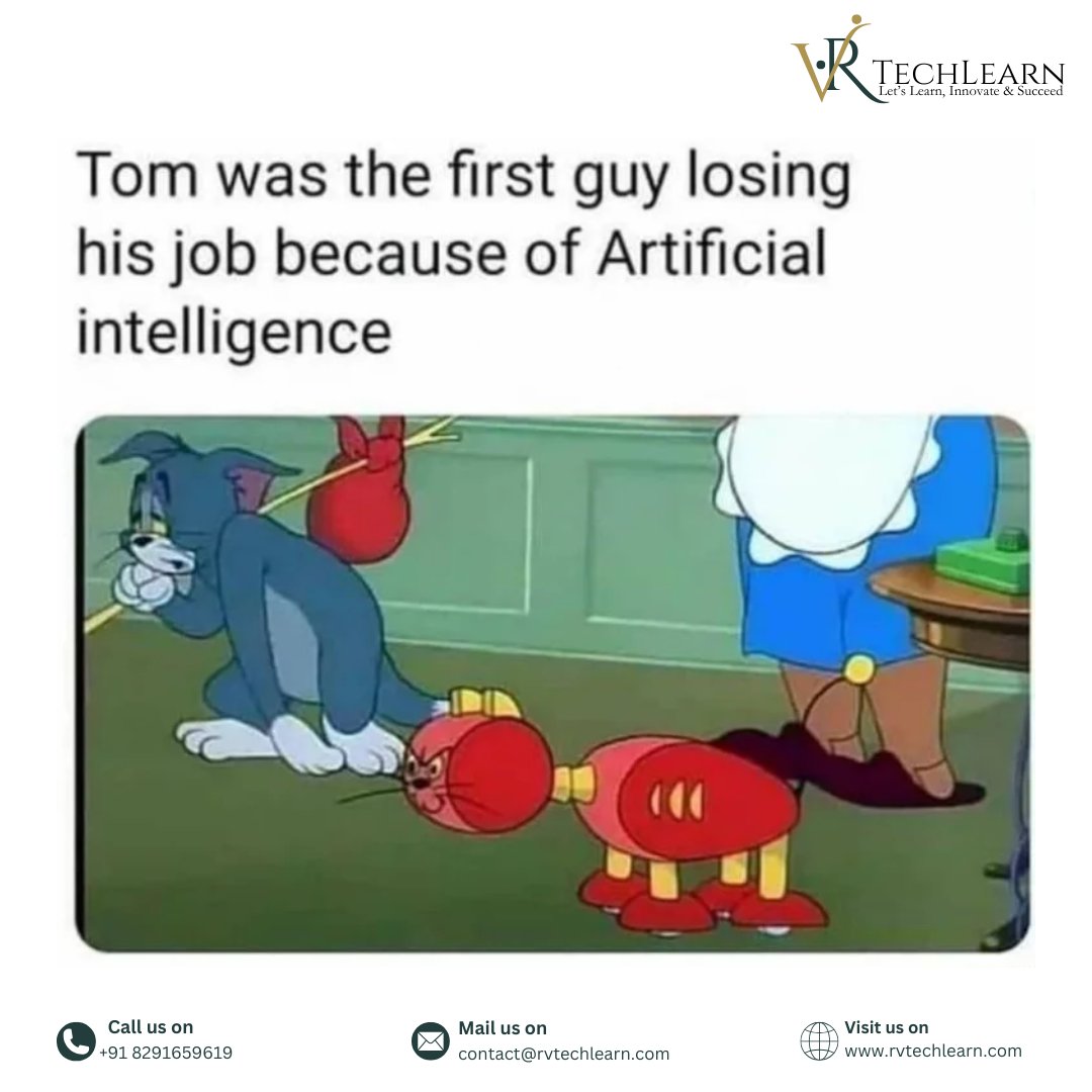 RVTechLearn's tweet image. "Even Tom couldn’t escape automation! The original job displacement by AI. 🐱🤖
#ArtificialIntelligence #AutomationHumor #TomAndJerry #TechLaughs #trends #Technology #DidYouKnow #rvtechlearn #letslearninnovateandsucceed"