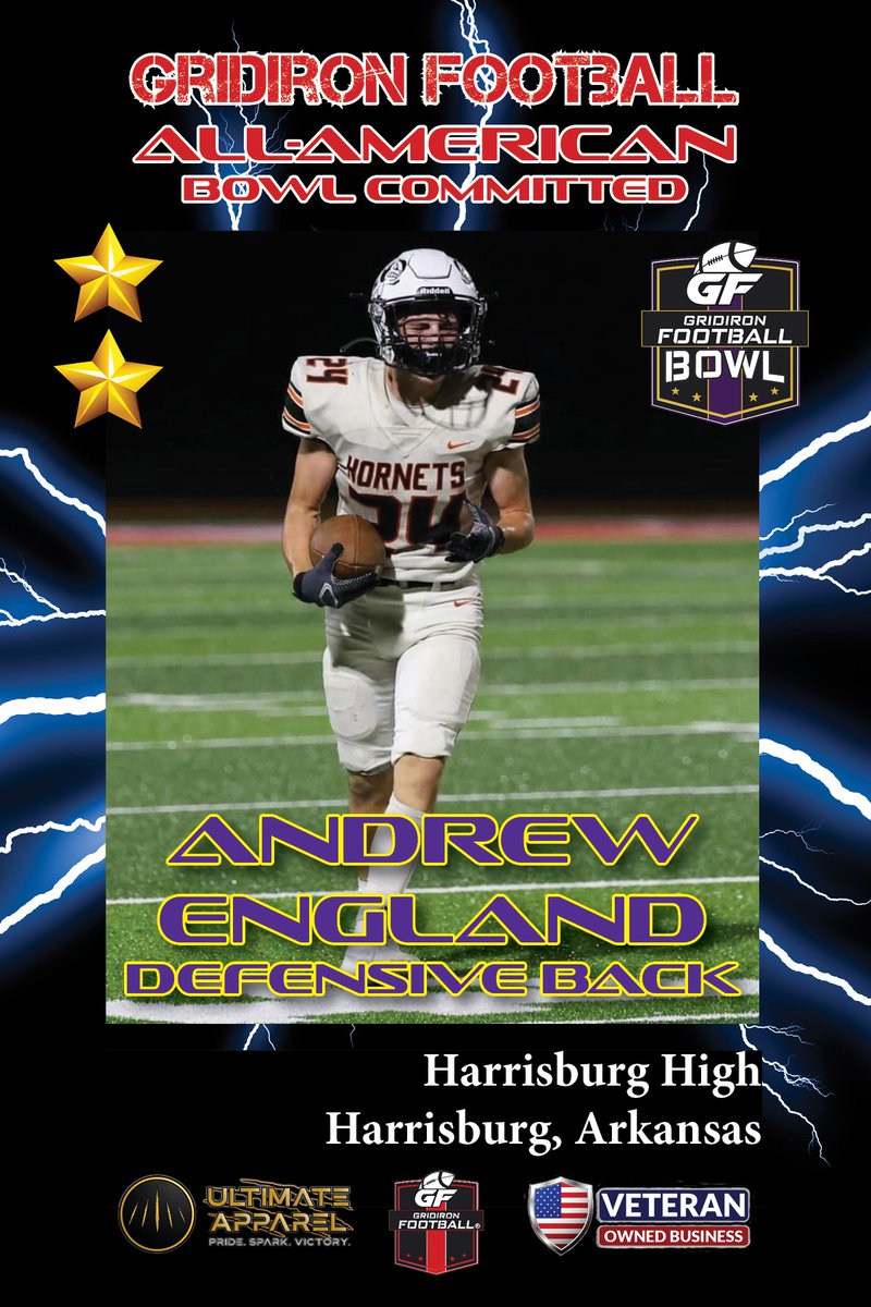 GridironFootbal's tweet photo. BREAKING NEWS: Harrisburg High School (Harrisburg, AR) DB Andrew England (@AndrewEngland24) commits to the Gridiron Football All-American Bowl Game! Check out our newest commit here!

READ: https://t.co/IUmptJ16kH https://t.co/lnsiIkWXEv