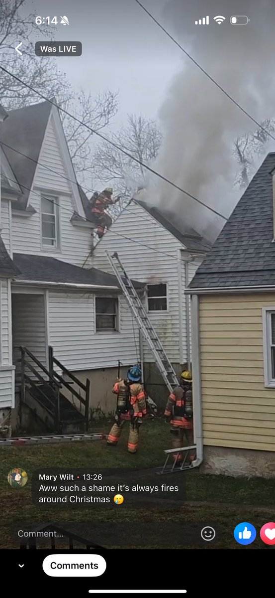 AtSanity's tweet photo. Our house caught on fire today. I was able to make it out with my ferrets. The house was not completely burned to the ground but it’s uninhabitable. We will probably be displaced for at least a year.  The pictures are screen shots from someone else that was live-streaming it. https://t.co/Q9NdT4jJJ8