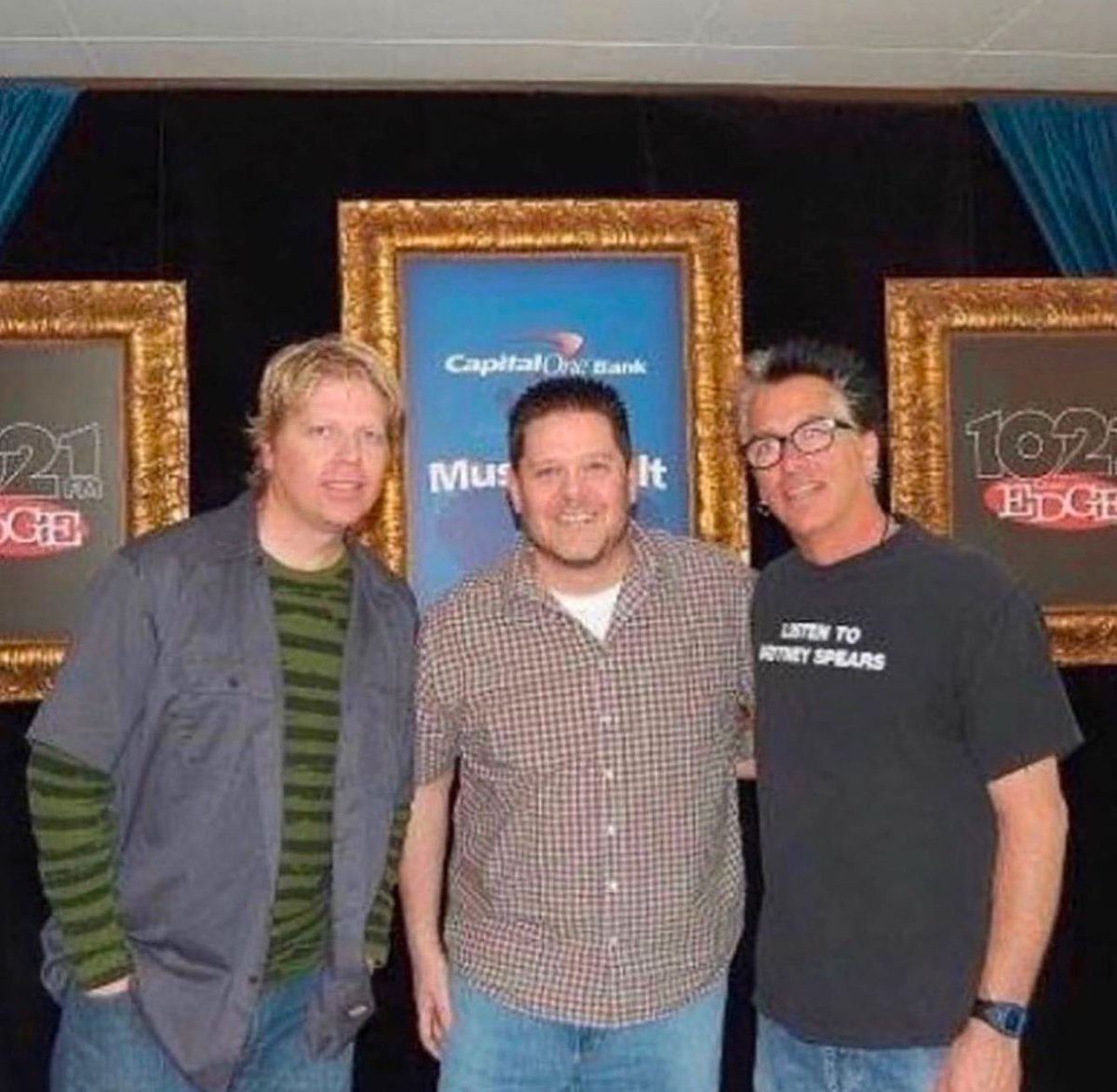 jeffknet's tweet photo. Happy 59th! Dexter Holland (left) of @offspring (and holder of a PHD in molecular biology). Back in 2009 he and Noodles stopped by #KDGE for a studio performance. #prettyflyforawhiteguy #keepemseparated https://t.co/rS4ouWdr5n