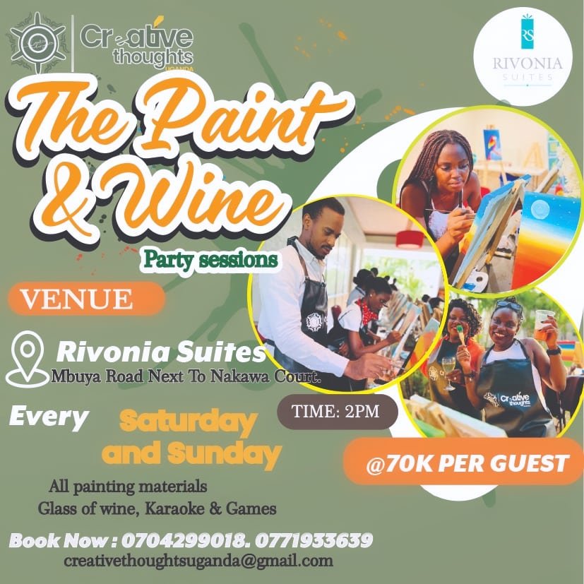 UgandaCreative's tweet photo. As the festivities still run on we here to remind you to care for your soul and those of your family by engaging in a therapeutic painting session. Book now. https://t.co/zIzE8bTlXp