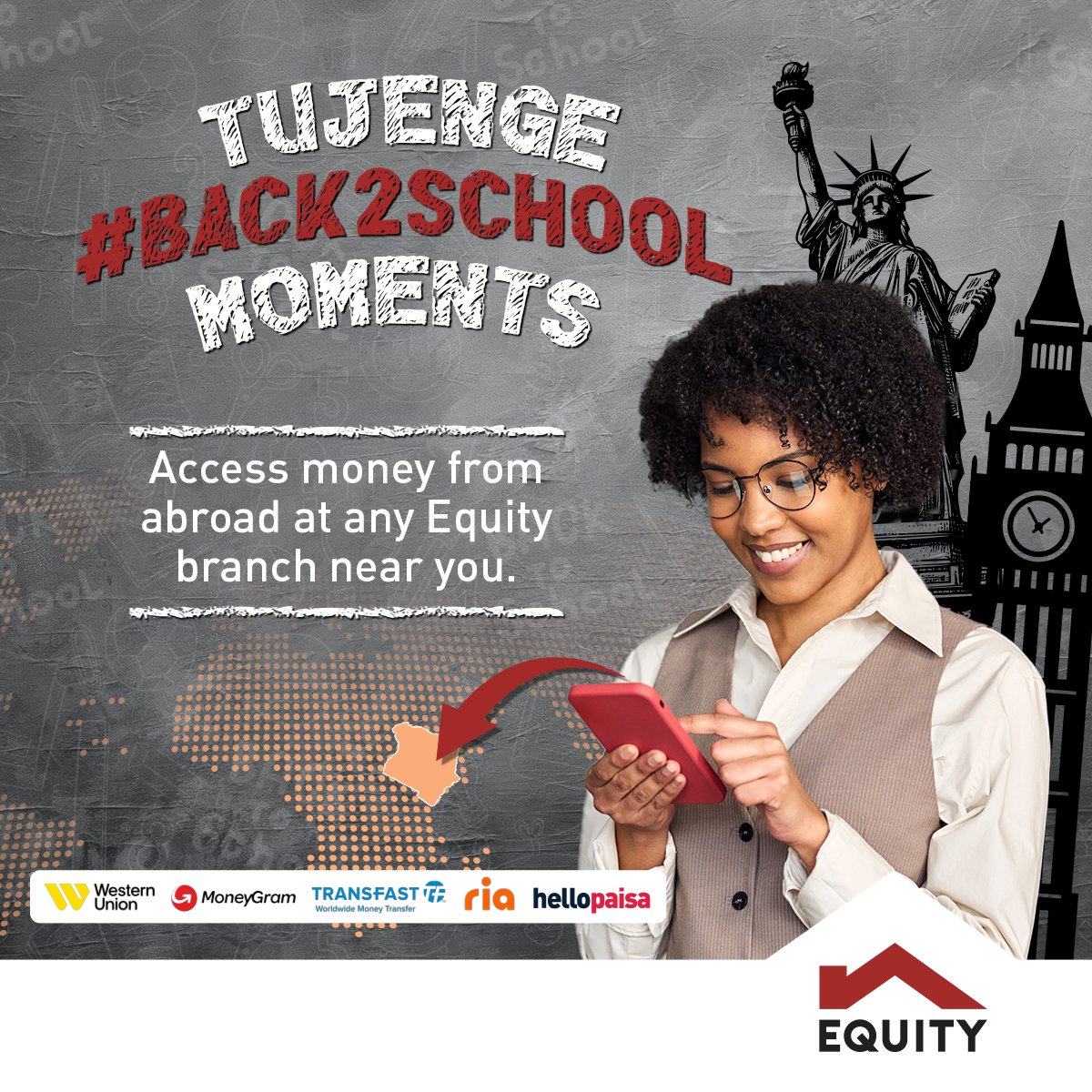 "Shule imekaribia? <a href="/KeEquityBank/">Equity Bank Kenya</a> inakusaidia! 📚 Pata mkopo wa hadi Kshs.3M mara moja kwa karo na shopping no forms,no guarantors. Piga *247#/Equity Mobile App/Equitel. Kusort needs za  back to school ni rahisi sana na Equity  #BackToSchoolWithEquity #TujengeBackToSchoolMoments