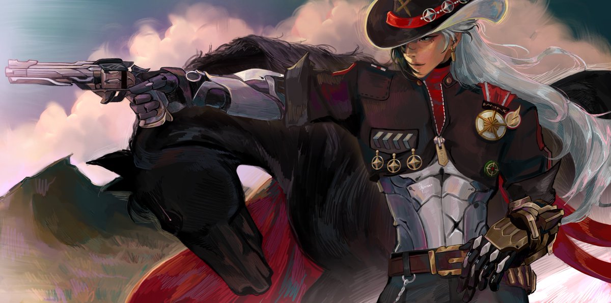 ahinrama's tweet photo. Wonder which son of a nice lady is gonna run outta luck today?! 🤠👊🏼🔫💥💥 

#Boothill #HonkaiStarRail #HSR https://t.co/RRgM94l9Hg