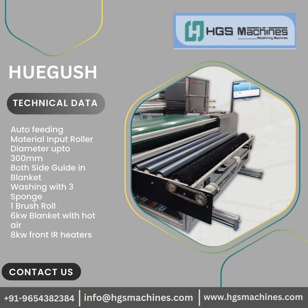 hgsmschines's tweet image. !! HUEGUSH !!
!! Technical Data !!
Auto feeding 
Both Side Guide in Blanket
Washing with 3 Sponge
6kw Blanket Dryer with hot air 
Call: +91-9654382384
Email: info@hgsmachines.com
Visit: hgsmachines.com

#textileprinter #huegush #digitalprinter #fabricdesign #textiledesign