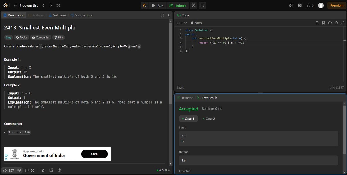 arav_mahind's tweet image. #Day18 of #30daysProductivityChallenge  
   
-- 📍Solved array related questions   
-- 💻Leetcode 
     - 1603. Design Parking System 
     - 2413. Smallest Even Multiple 
     - 3146. Permutation Difference between Two Strings 

  #buildinpublic #DSA #LeetCode #ProblemSolving