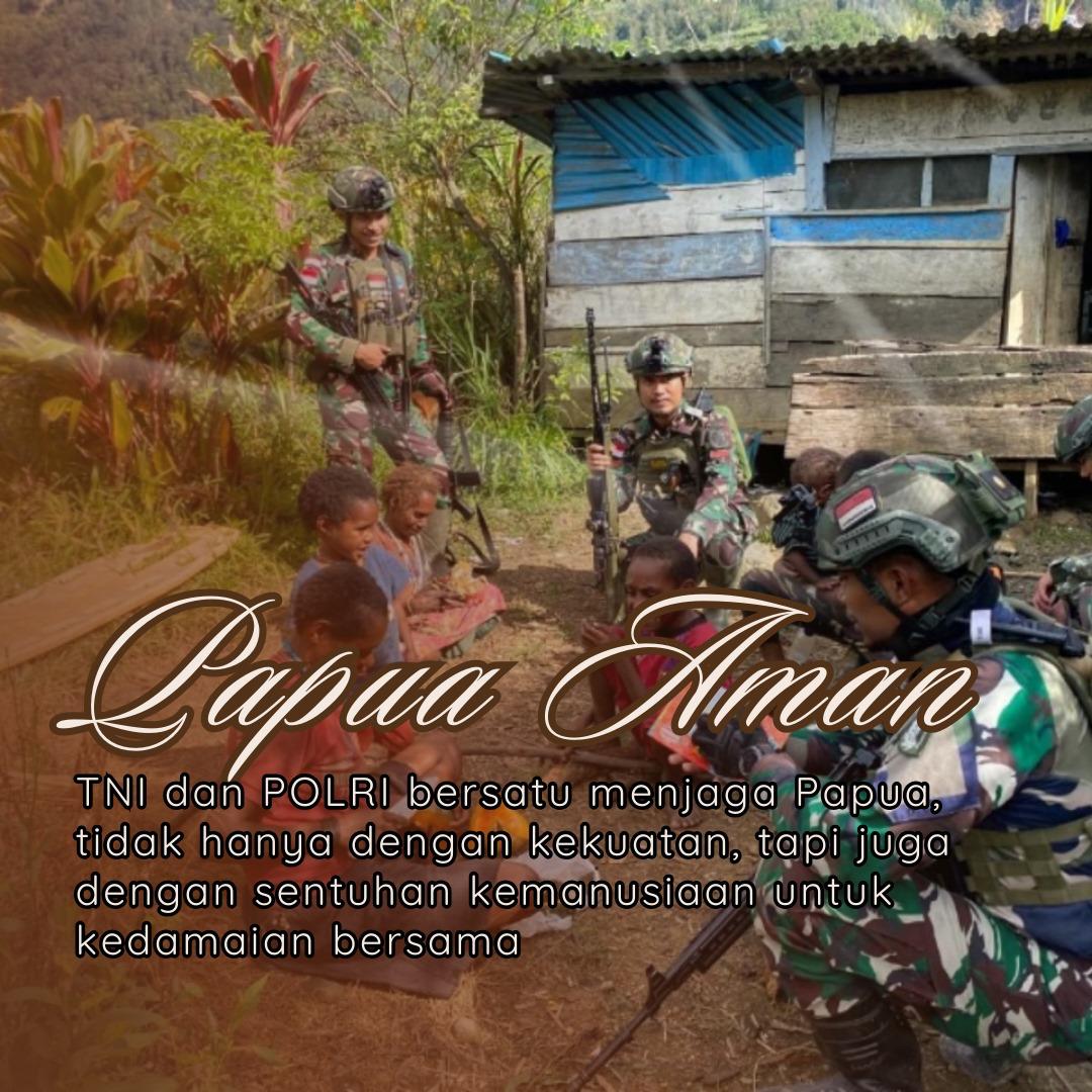JacShellmar's tweet photo. TNI dan POLRI memainkan peran penting dalam menjaga Papua dengan pendekatan yang mengutamakan kemanusiaan, membangun kedekatan dan kepercayaan antara aparat dan masyarakat. 
#OrganisasiPapuaMerdeka #OPM #KekejamanOPM #BerantasOPM #TolakOPM #OPMPelanggarHAM #OPMPembunuh https://t.co/dvLesJdQqg