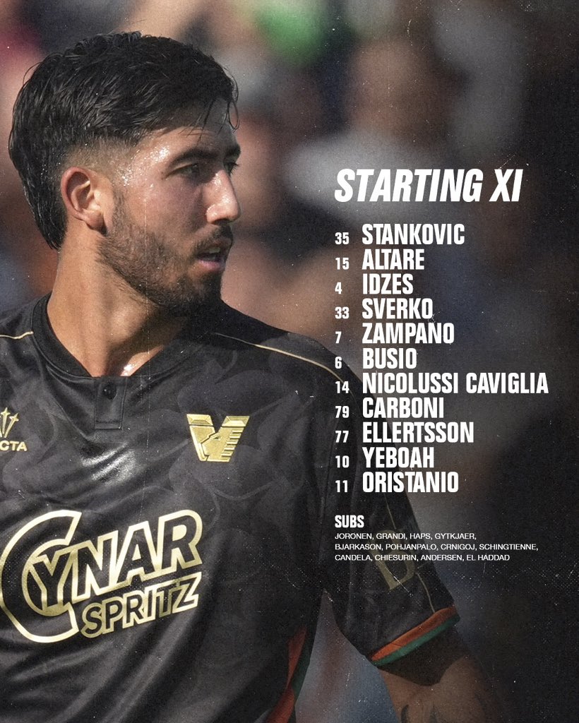Venezia FC (@veneziafc_en) on Twitter photo Starting XI ๐ โซ๏ธ๐ข Starting XI ๐ โซ๏ธ๐ข