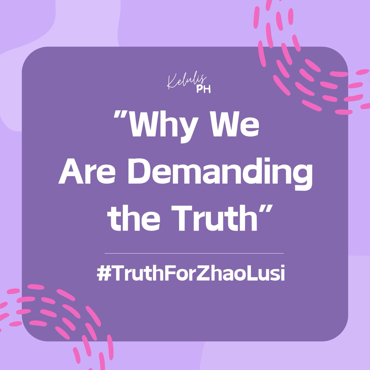 Zhao Lusi | Kelulis PH tweet media