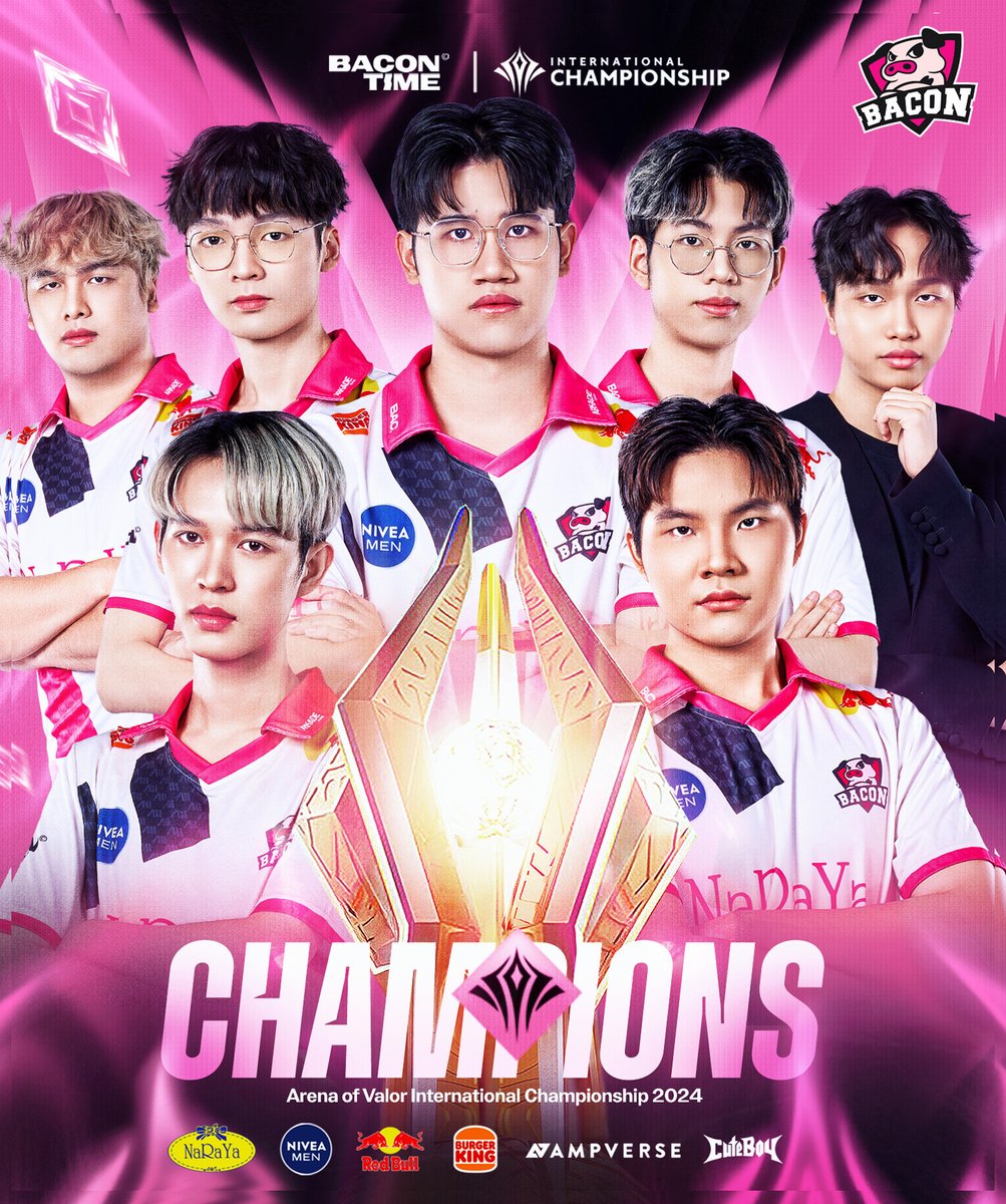 𝐁𝐚𝐜𝐨𝐧 𝐓𝐢𝐦𝐞 🐷 , 𝐖𝐞'𝐫𝐞 𝐓𝐡𝐞 𝐂𝐡𝐚𝐦𝐩𝐢𝐨𝐧𝐬 𝐨𝐟 𝐀𝐈𝐂 𝟐𝟎𝟐𝟒 🏆

แชมป์ระดับนานาชาติที่ทุกคนอยากได้ คว้ามาได้อีกครั้งแล้วครับ โดยรอบชิงชนะเลิศ #ทีมBaconTime เอาชนะ BMG ไปด้วยสกอร์ 4-0

ตอนนี้ถึงเวลาฉลองแล้วครับ ตะโกนพร้อมกัน "เบคอนไทม์ พวกเราคือแชมป์ #AIC2024"