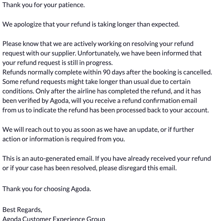 Has anyone had such bad experience with <a href="/agoda/">agoda</a>? I have not received a refund from March 2023.