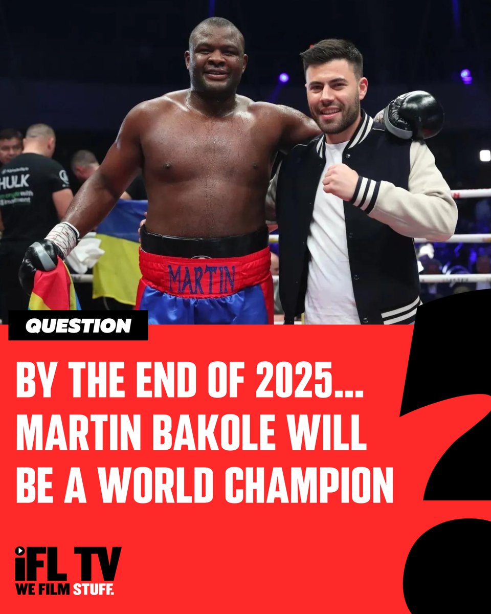 IFLTV's tweet photo. By the end of 2025...

@MartinBakole01 will be a world champion - agree or disagree? 🤔

#HeavyweightBoxing | #BoxingFans | #BoxingTalk https://t.co/RV9OckW49b