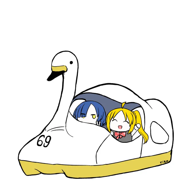 コミケお疲れさまでした!!めっちゃめちゃ人いたリョ虹シールの絵 