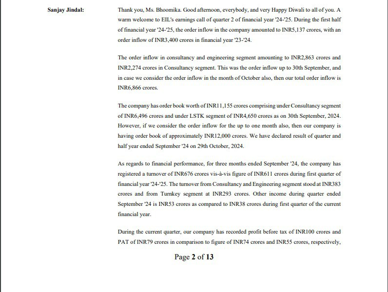niveyshak's tweet photo. 🏛️ Engineers India

👉 Market Cap: 10592 cr

👉 Order book: Increased from ~7823 cr in march to ~12,000 cr 🔥