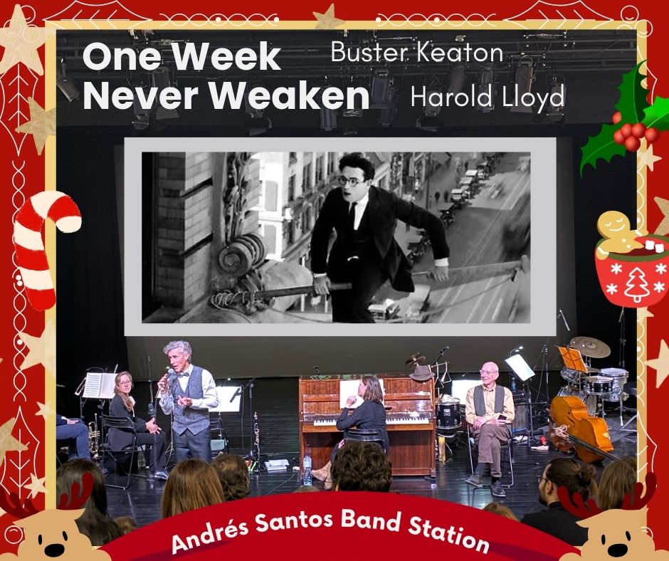 @AndrésSantos y su banda pondrán música a 2 de los cortos más divertidos del cine clásico ONE WEEK (1920) Buster Keaton y NEVER WEAKEN (1921) Harold Lloyd

📅jueves 2 enero 17.30
📍Espectáculo recomendado también para adultos
🎟pupaclown.org/pupaclown/inde…...

#venalteatroennavidad