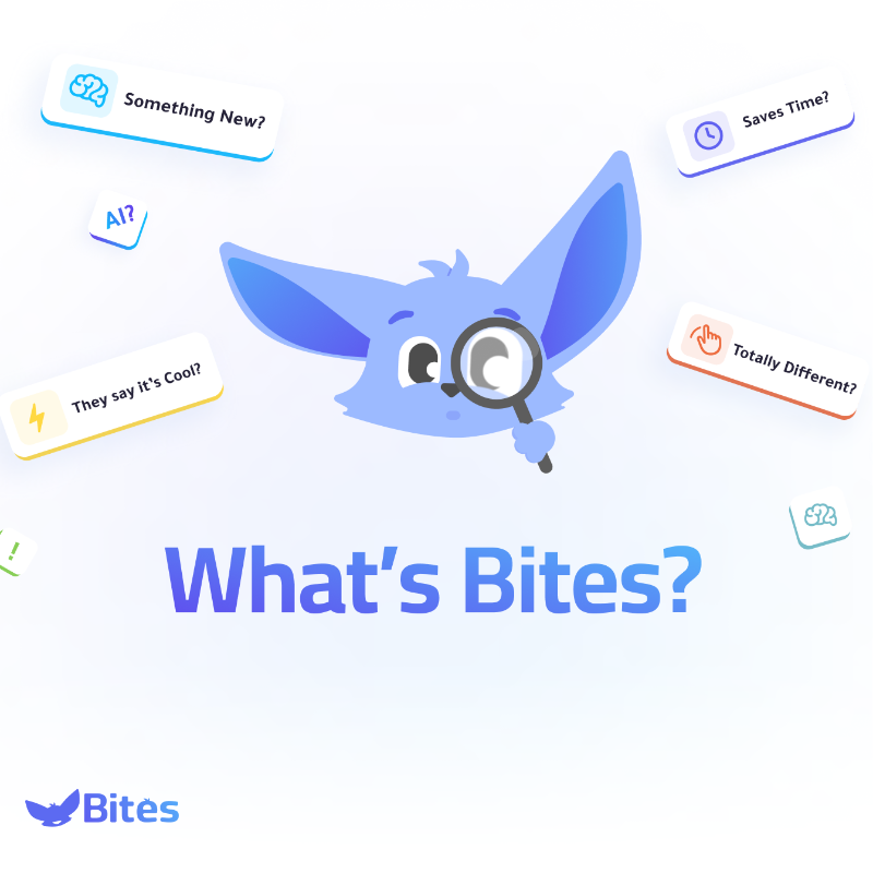 tryBites's tweet photo. What's Bites? 👀

can you imagine how easy studying will be if it was fun?
That's Bites! 🚀